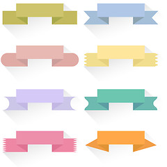 Image showing Modern colored ribbons and banners for your text. Isolated on wh