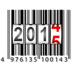 Image showing 2015 New Year counter, barcode, vector.