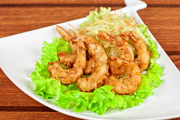 Image showing Fried shrimps