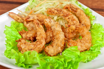 Image showing Fried shrimps