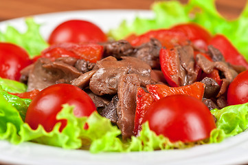 Image showing Roasted beef and mushrooms