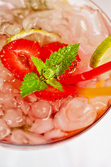 Image showing Strawberry mohito cocktail