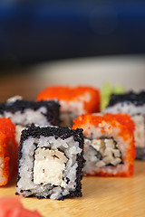 Image showing tobico sushi rolls