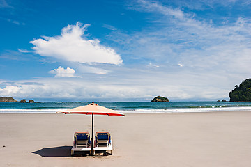 Image showing Two Chairs at the Beach