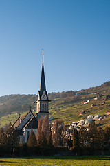 Image showing Church in the Swiss Alps