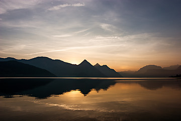 Image showing Lake Reflection at Sunrise