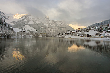 Image showing Swiss Village Sunrise