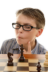 Image showing Chess player analyzing next move