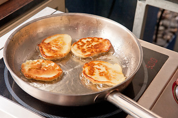 Image showing Cooking corn pancakes