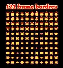 Image showing Retro illuminated movie marquee vector set.