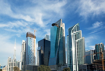 Image showing high luxury white and blue building skyscraper