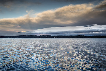 Image showing Lake at sunset