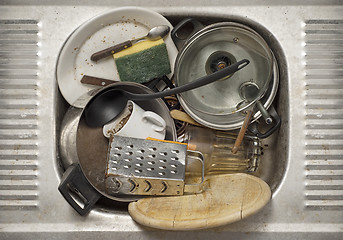 Image showing Dirty dishes in the sink