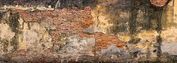 Image showing Old, Crumbling, Brick Wall in Georgetown, Penang, Malaysia