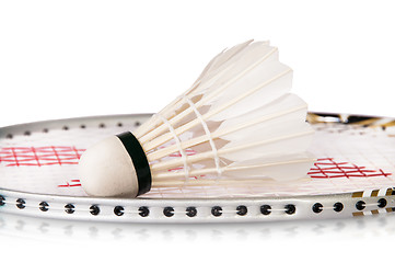 Image showing Shuttlecock On Badminton Racket