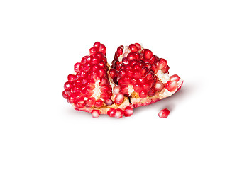 Image showing Single Of Ripe Juicy Pomegranate With Berries