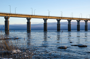 Image showing Morning view by the bridge