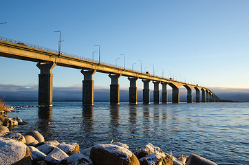 Image showing Morning sun at the bridge