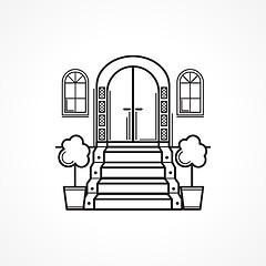 Image showing Line vector icon for front door