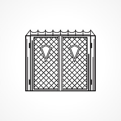 Image showing Line vector icon for iron gates