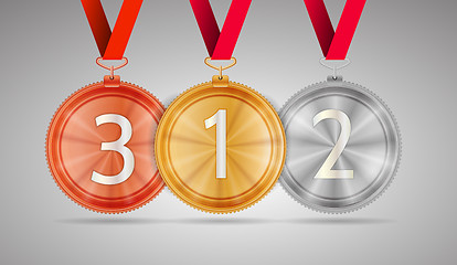 Image showing Vector illustration of gold, silver and bronze medal