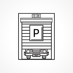 Image showing Line vector icon for parking garage