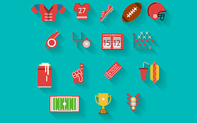 Image showing Flat icons vector collection for american football