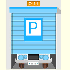 Image showing Colored flat vector icon for parking gate 