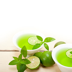 Image showing mint infusion tea tisane with lime