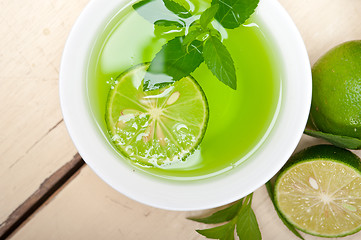 Image showing mint infusion tea tisane with lime