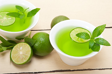 Image showing mint infusion tea tisane with lime