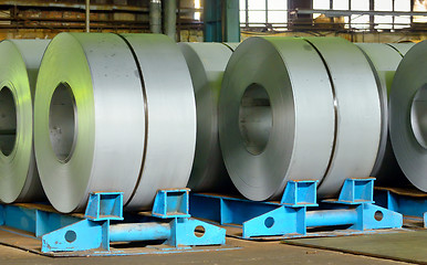 Image showing rolls of steel sheet