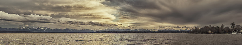 Image showing panoramic view to the bavarian alps