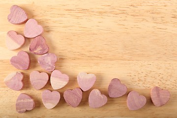 Image showing Wooden hearts.