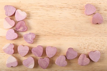 Image showing Wooden hearts.