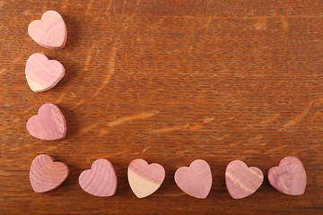 Image showing Wooden hearts.