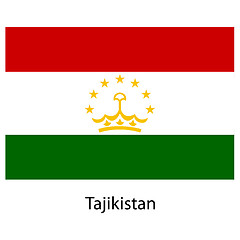 Image showing Flag  of the country  tajikistan. Vector illustration. 