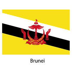 Image showing Flag  of the country  brunei. Vector illustration. 