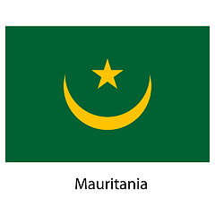 Image showing Flag  of the country  mauritania. Vector illustration. 