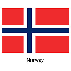 Image showing Flag  of the country  norway. Vector illustration. 