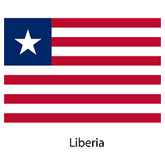 Image showing Flag  of the country  liberia. Vector illustration. 