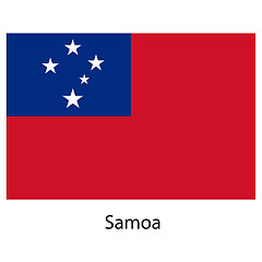 Image showing Flag  of the country  samoa. Vector illustration. 