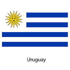 Image showing Flag  of the country uruguay. Vector illustration. 