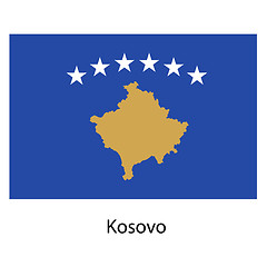 Image showing Flag  of the country  kosovo. Vector illustration. 