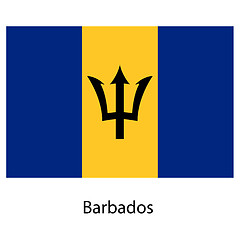 Image showing Flag  of the country  barbados. Vector illustration. 