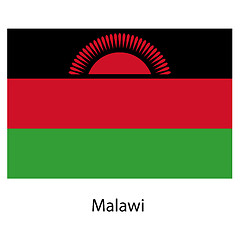 Image showing Flag  of the country malawi. Vector illustration. 