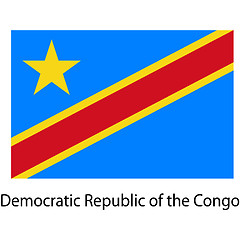 Image showing Flag  of the country  democratic republic congo. Vector illustra