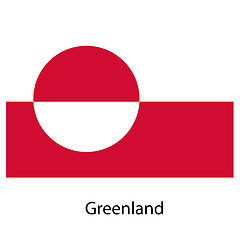 Image showing Flag  of the country greenland. Vector illustration. 