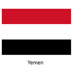 Image showing Flag  of the country  yemen. Vector illustration. 