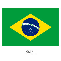 Image showing Flag  of the country  brazil. Vector illustration. 